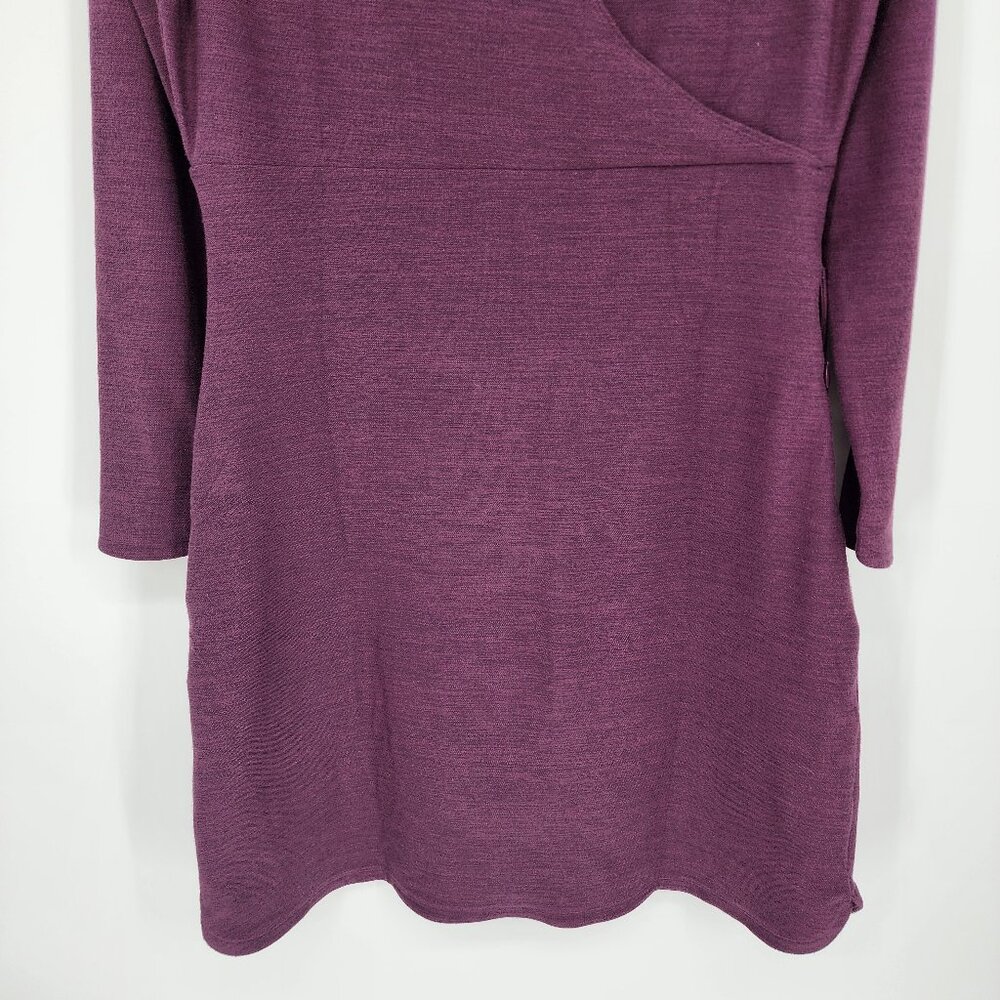 3/$25 70 Toad & Co Intermosso Dress M Long Sleeve Pockets Boat Neck Burgundy Red - Picture 10 of 12